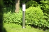 LLR-65CM | Candeeiro de pé para jardim, poste redondo para lâmpada E27 | Fonte de alimentação 230V, aço inoxidável | Inox, 65cm