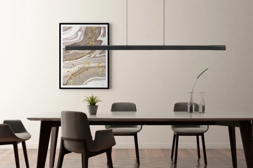 SX41-150CM-60W-BK | Lampă suspendată dreptunghiulară modernă | telecomanda | LED | negru