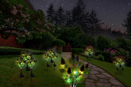 FLD-30-C | Lampada solare da giardino LED Pino | 63 cm, 600 mAh