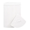 AYL-60L-BLANC | Panier à linge blanc | Conteneur de jouets en bambou | Panier à linge en bois | Panier à linge à un compartiment pour la salle de bain | Panier d&#39;angle