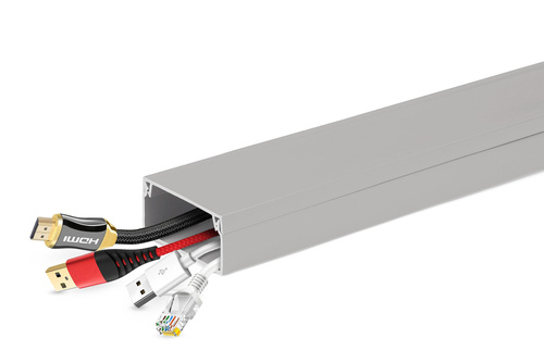 Kabelkanal zur Kabelabdeckung | 1 m, 40x20 mm, selbstklebendes 3M-Band | grau | ZXC-20-1M