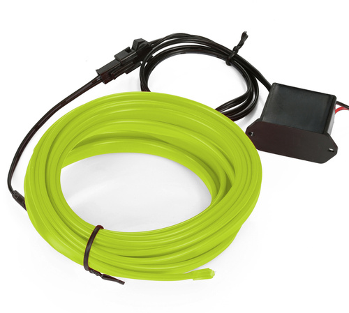 El Wire Lime Kit 2M - Omgevingslicht EL Wire glasvezel met aangesloten 12V omvormer