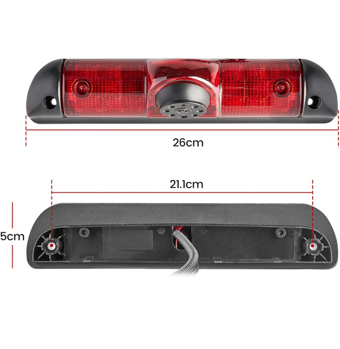 Câmara de marcha-atrás dedicada na luz STOP | Compatível com Fiat Ducato, Citroën Jumper, Peugeot Boxer