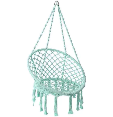 DY-A003-VERDE | Silla colgante, silla brasileña, cesta, columpio, hamaca | hasta 120 kilos