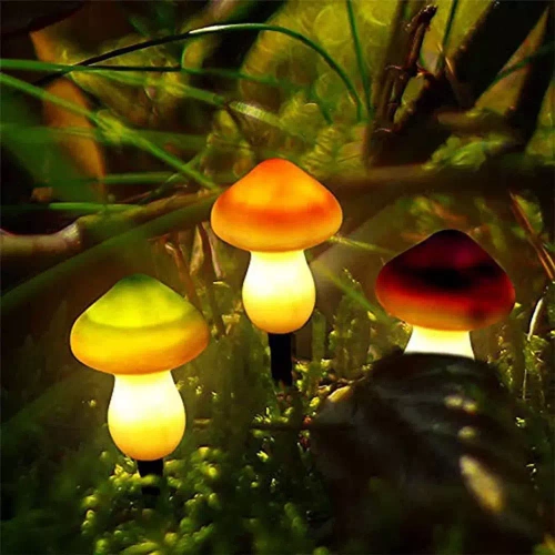 FLD-19-W | Garden solar lamp LED Mushrooms 3 pcs | 22cm, 600mAh