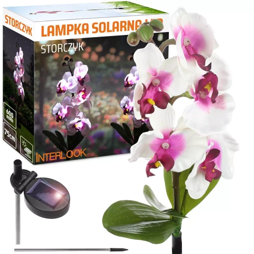 FLD-23-WP | Orchidej zahradní solární LED lampa | 75 cm, 600 mAh