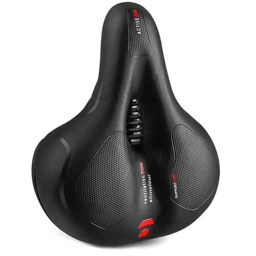 JC-011-BLACK | Ventilated bicycle seat | Anti-shock construction | reflectors