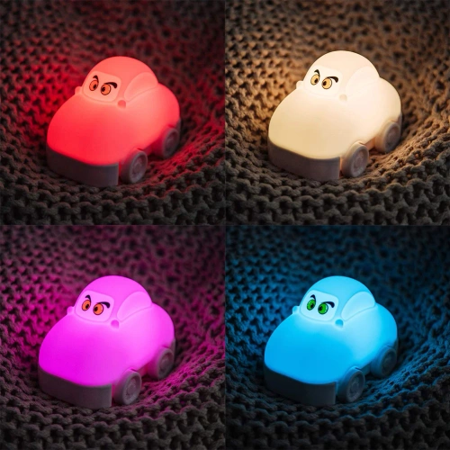 Luz noturna LED de silicone para carro | Lâmpada infantil portátil com 9 cores de luz | JL-604