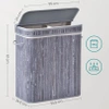 RYL-100L-GRY | Coș de rufe gri | Recipient de jucării din bambus | Coș de haine din lemn | Cos de rufe cu doua compartimente pentru baie