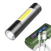 TL-510 | Mini aliuminio taktinis LED XPE CREE + COB žibintuvėlis | įmontuota įkraunama baterija, mikro USB laidas, nešiojimo dėklas | 600 mAh, 450 lm, 3 apšvietimo režimai