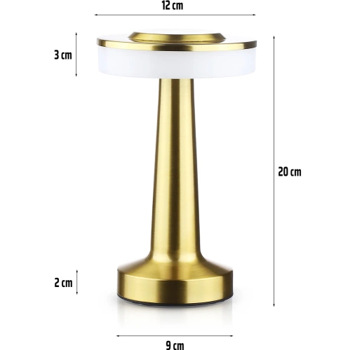 HJA14-GOLD | Bezdrôtová stolná lampa | Dotyková nočná lampa s nastaviteľnou farbou svetla | USB svetlo