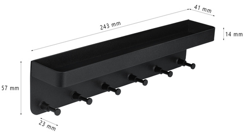 ZW-J26 | Perchero de pared para llaves y ropa con estante para objetos pequeños.