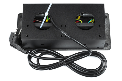 Einbau-Steckdosenleiste mit 3-fach Schutzkontakt und Erdung zum versenkten Einbau in Arbeitsplatten | JX-S267J