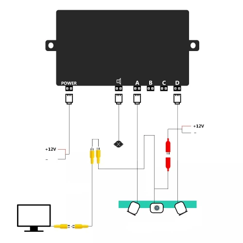 Kentekenplaathouder met achteruitrijcamera en parkeersensoren - 3in1 | Achteruitrijcameraframe met sensoren - groothoek, LED, waterdicht IP67