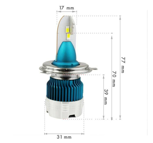 LED lempučių rinkinys H4 Mi2 FLIP CSP 56W