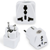 AD-DE89 | Adaptateur secteur universel, adaptateur de voyage des prises UK/USA/CN aux prises EU/PL | Blanc