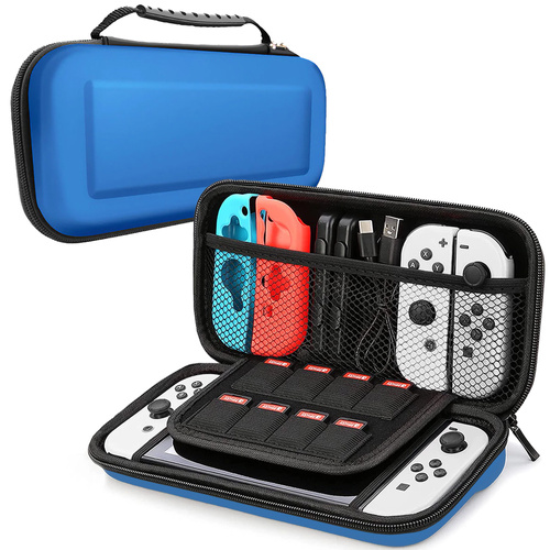 XJ-098 | Sustiprintas Nintendo Switch dėklas | Tinklinė kišenė, skyreliai 10 šovinių