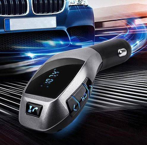 X5 | Bluetooth | Transmissor FM para carro com display LED | Carregador USB | Sistema de alto-falantes