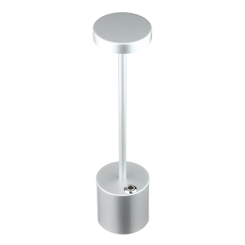 HJA28-ARGENT-2 | 34 cm Lampe de table avec batterie intégrée | Lampe de nuit avec trois couleurs de lumière | Lampe d'ambiance pour un hôtel ou un restaurant