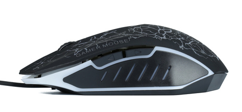 PC-M3 | Mouse per computer da gioco, cablato, ottico, USB | Retroilluminazione a LED RGB | 1200-4000 DPI, 6 pulsanti