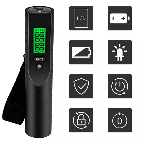 OSC-38 | Cantar electronic pentru bagaje | Powerbank de 3000mAh, lanternă, termometru | până la 50 kg ± 10 g