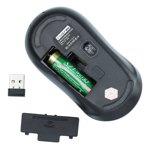 Q18 | Mouse óptico sem fio para computador de escritório | 1000 DPI | preto