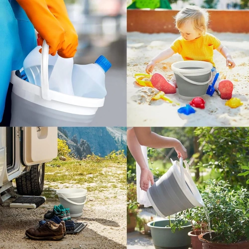 XCP-5L-GRAY | Folding bucket | Silicone | Portable