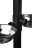 Doppelnapf für Futter und Wasser | Näpfe auf verstellbarem Ständer für Hund oder Katze | schwarz | LDB-2ML-BLACK
