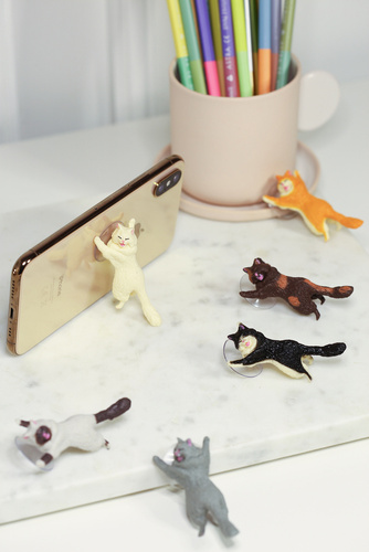 PSI-TS001 | Stand, cat-shaped phone stand with suction cup