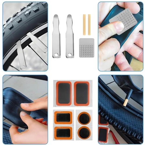 Kit de ferramentas para bicicleta 16 em 1 | Multitool com acessórios para reparo de câmara de ar e pneu | XBGJ-Multi