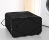 RYL-100L-NEGRO | Cesta de lavandería negra | Contenedor de juguetes de bambú | Cesta de ropa de madera | Cesto de ropa sucia de dos compartimentos para el baño.