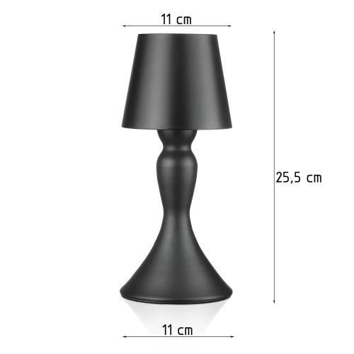 Lampada notturna senza fili con batteria integrata | Elegante lampada da tavolo con colore e intensità della luce regolabili | YG-D021-BLACK