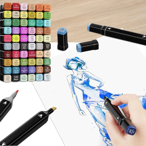 SMP-60PCS | Colored markers | Double-sided markers | A set of markers in a bag