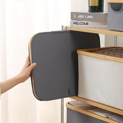 OCF-450-CINZA | Cesto de roupa suja | Cesto de roupa suja dobrável | Recipiente para brinquedos em tecido | Organizador de acessórios