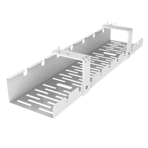 CWT-O1 | Organizér na kabely pod desku stolu 50 cm | Koš, vodítko, rukojeť | Bílý