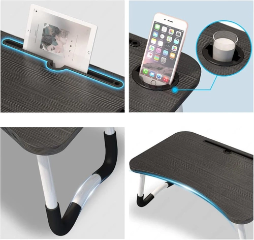 LFD-6040-SORT | Laptop pad | Sammenklappeligt morgenbord | Sengestander