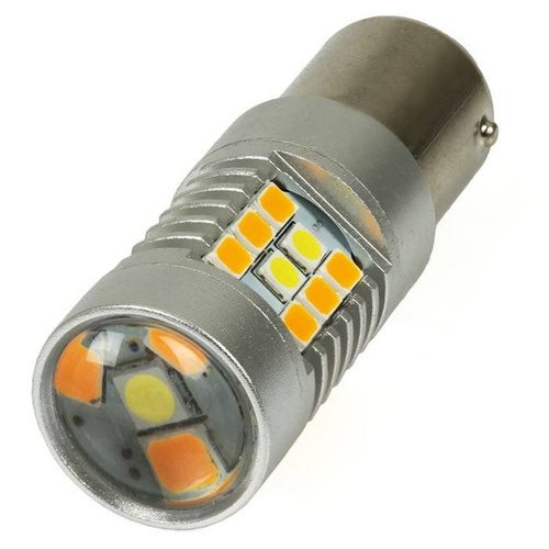 LED bilpære 28 SMD 2835 Hvid + Orange