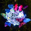 FLD-06-C | Lampe solaire de jardin LED Papillons Sphère suspendue | 52 cm, 600 mAh