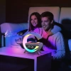 LED-Wecker mit kabelloser Ladefunktion, Bluetooth-Lautsprecher und RGB-Nachtlicht | Multifunktionsuhr | BT3401