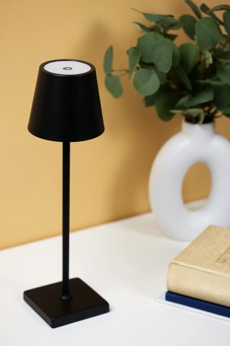 HJA20-SORT | LED bordlampe | Trådløst natlys | Touch lampe til hotel, restaurant