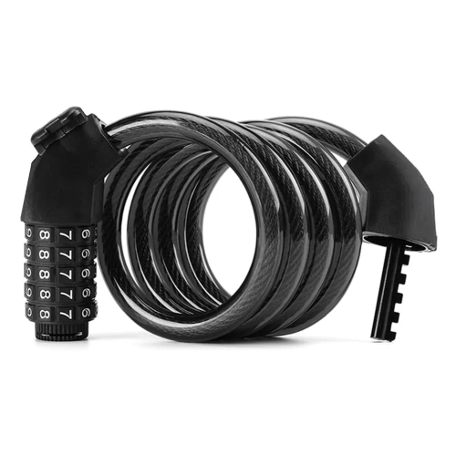 Candado de bicicleta con combinación | cable de seguridad 100 cm | cierre de bicicleta con código de 5 dígitos | cable antirrobo de acero | BLC-566