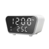 Chytrý budík s bezdrátovou nabíječkou Qi 15W | Budík se třemi alarmy | Hodinky s ukazatelem teploty | SZ01-15W-W