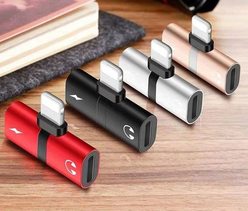 UA-008 | Lightning adapter - 2x Lightning | Audio adapter iPhone-hoz