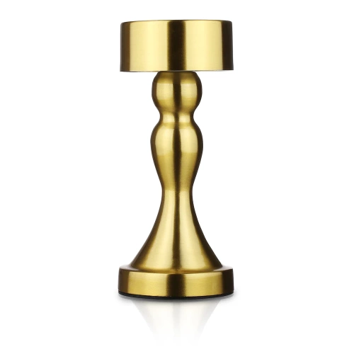 LED-Tischleuchte mit integriertem Akku | Nachttischleuchte mit drei Lichtfarben | Stimmungslicht für Hotel, Restaurant | gold | HJA10-A-GOLD