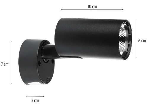 DL-802 | Candeeiro de parede, candeeiro de parede, spot, foco móvel LED | 10W, preto