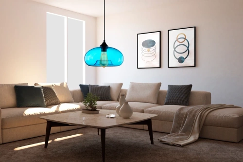 GB-D28-BLue | Moderne glas pendel | Blå