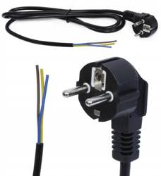 1.5m 230V power cable with plug | PWC-1.5M-BLACK