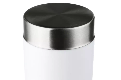 LLR-90CM | Stående havelampe, rund stolpe til E27 pære | Strømforsyning 230V, rustfrit stål | Inox, 90 cm