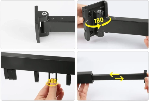 LYJ-T90-GRIJS | Opvouwbare kleerhanger | Opvouwbare droger | Wandrail met haken