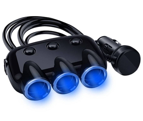 C09 | Rozbočovač do zásuvky cigaretového zapalovače s vyhrazenými vypínači | 2 porty USB 3.1A